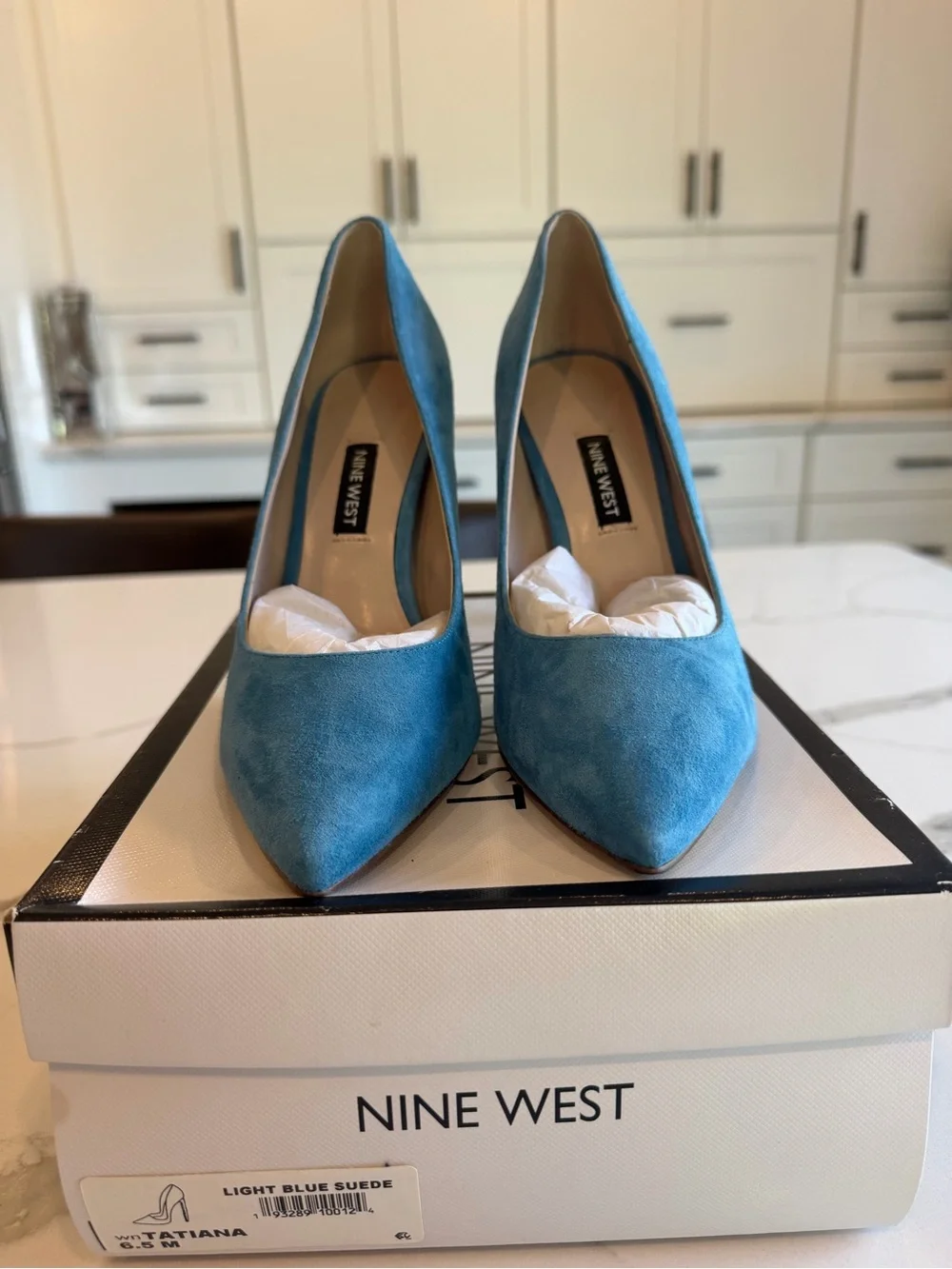 Nine West Teal Suede Pointed-Toe Stiletto Pumps